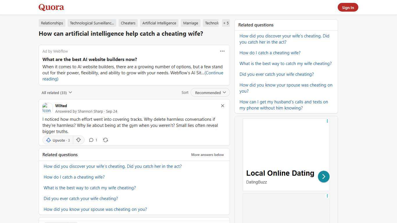 How can artificial intelligence help catch a cheating wife? - Quora